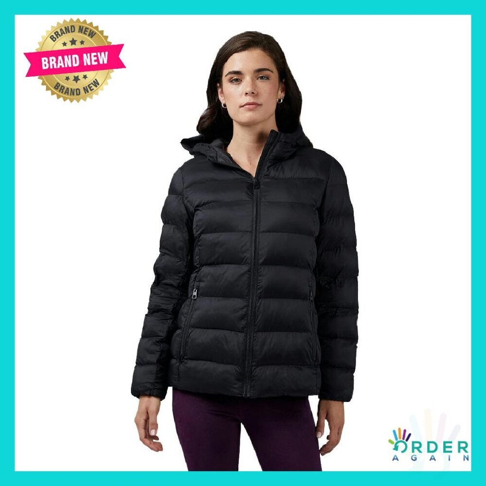 Lightweight Packable Hooded Puffer Jacket Water Resistant Travel Minimal